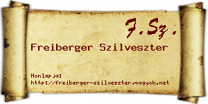 Freiberger Szilveszter névjegykártya